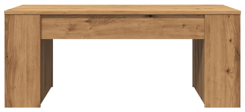 kézműves tölgy színű szerelt fa dohányzóasztal 102 x 55 x 42 cm