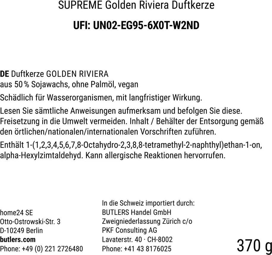 SUPREME szójaviasz illatgyertya Golden Riviera 370g
