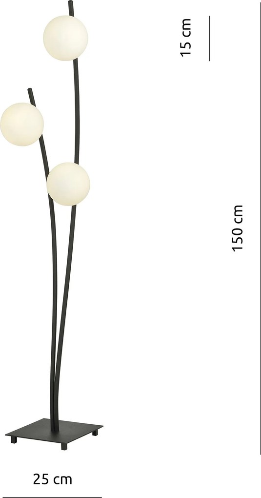 Emibig modern állólámpa hunter fehér fekete emi1102/lp3