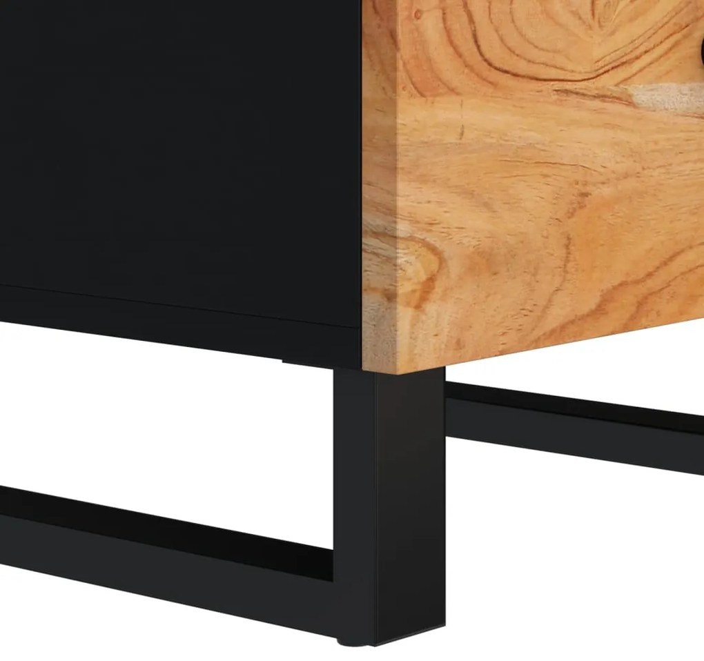 tömör akácfa tálalószekrény 3 fiókkal 40x33,5x75 cm