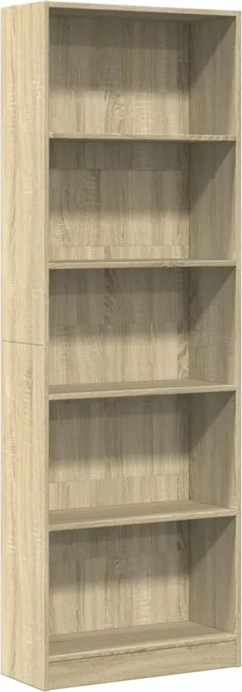 vidaXL sonoma tölgy színű szerelt fa könyvespolc 60 x 24 x 176 cm
