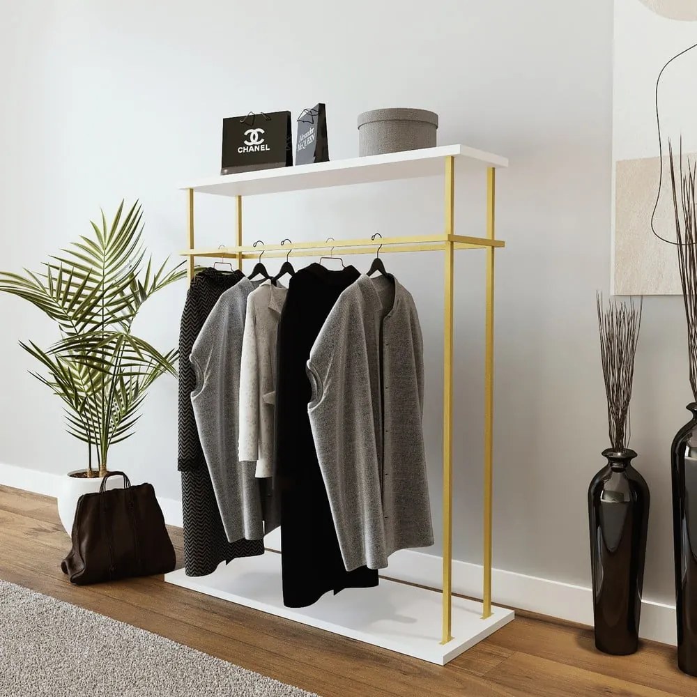Fehér ruhatartó állvány Wuppertal – Kalune Design