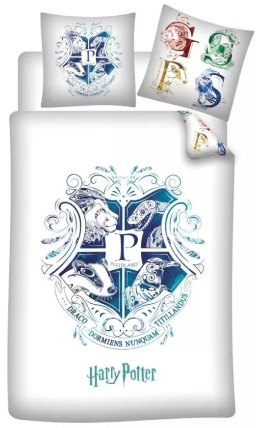 Harry Potter White ágyneműhuzat 140×200cm, 63×63 cm microfibre
