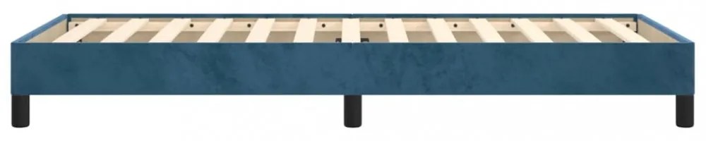 sötétkék bársony ágykeret matrac nélkül 90x200 cm