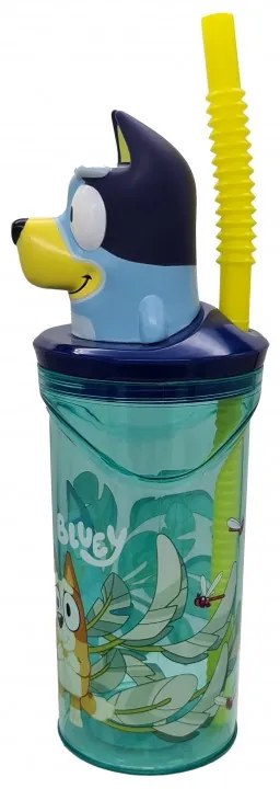 Bluey Splash 3D műanyag szívószálas pohár 360 ml