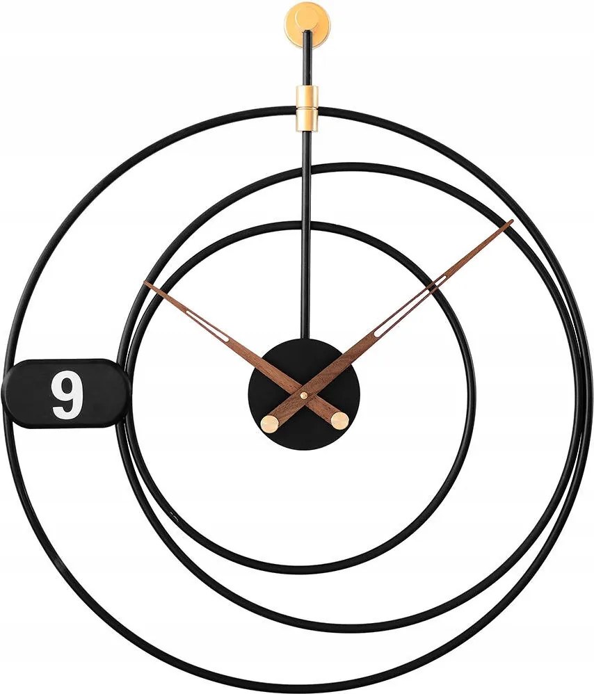 Nagy Fekete Kerek Fém Modern Falióra Mpm E04.4477.90 50 cm