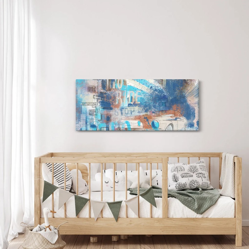 Kép - lovaglásra született, kék tónusok (120x50 cm)