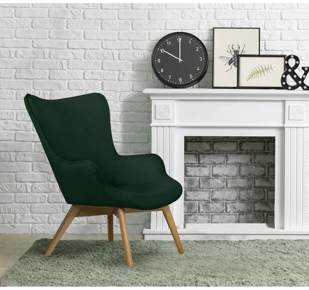 Sötétzöld fotel Niko – Ropez