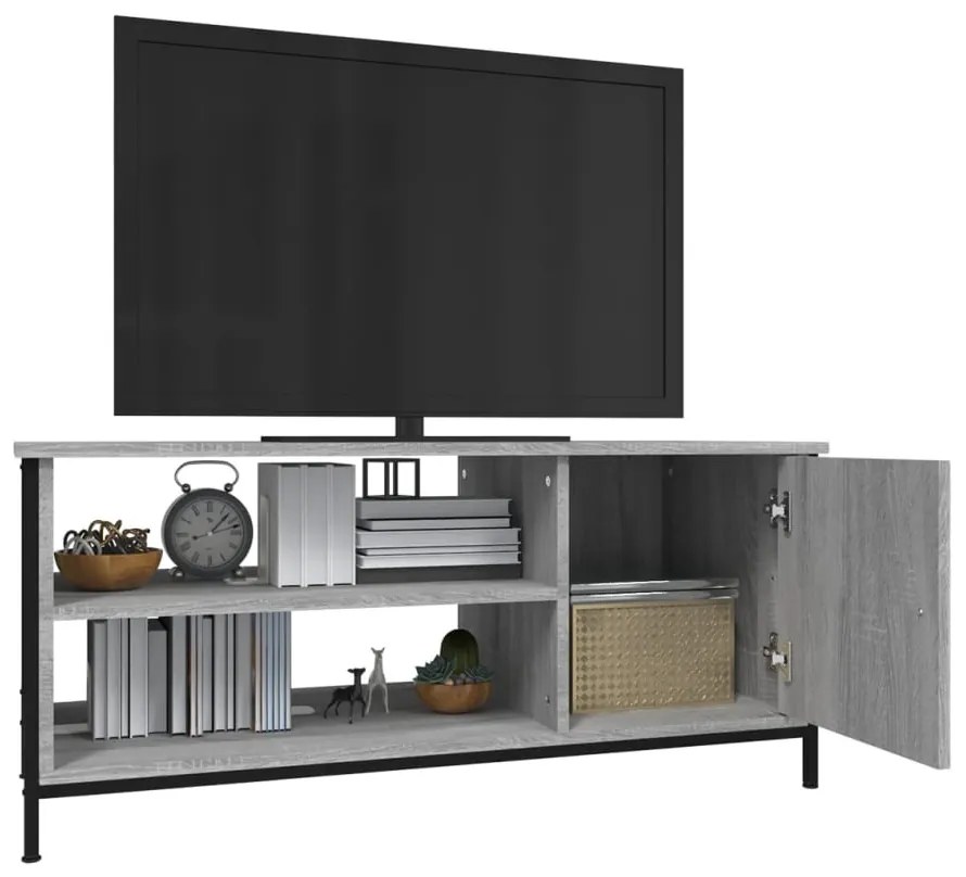 szürke sonoma színű szerelt fa TV-szekrény 100x40x45 cm