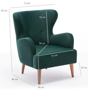 NEKO zöld füles fotel