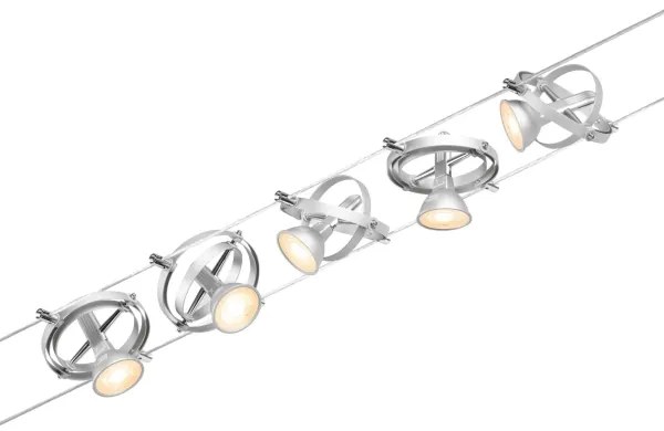 Paulmann 94436 - 5x GU5,3/10W CARDAN spotlámpa, matt króm, 230V