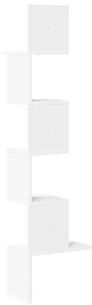fehér forgácslap fali sarokpolc 32x32x127,5 cm