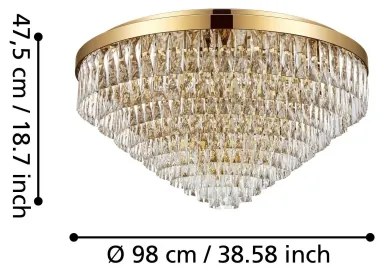 Eglo 39461 - Mennyezeti lámpa VALPARAISO 25xE14/40W/230V arany