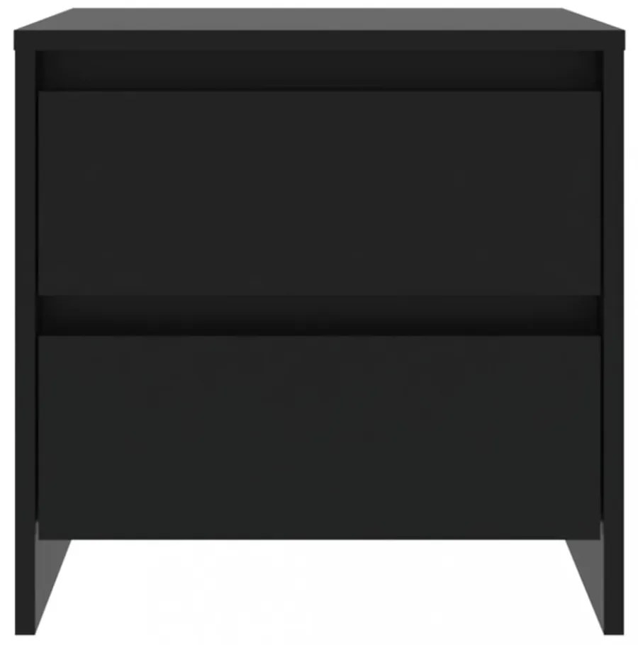 2 db fekete forgácslap éjjeliszekrény 45 x 34,5 x 44,5 cm