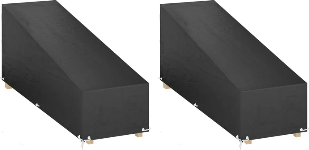 vidaXL 2 db polietilén napozóágy huzat 12 fűzőlyukkal 205x75x40/70 cm