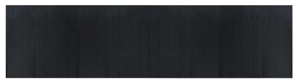 négyszögletű fekete bambusz szőnyeg 100 x 400 cm
