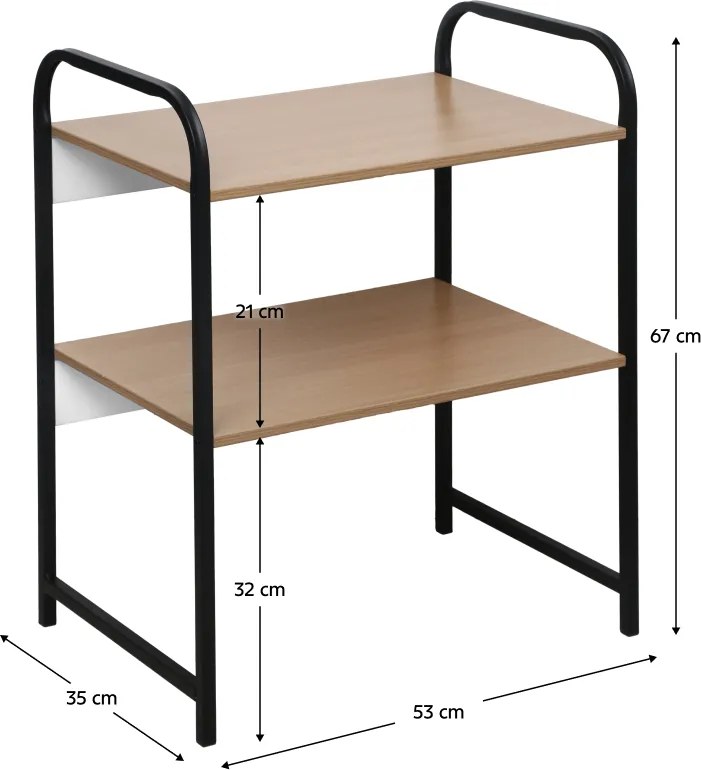 Polcállvány, fekete/barna, BAYAN