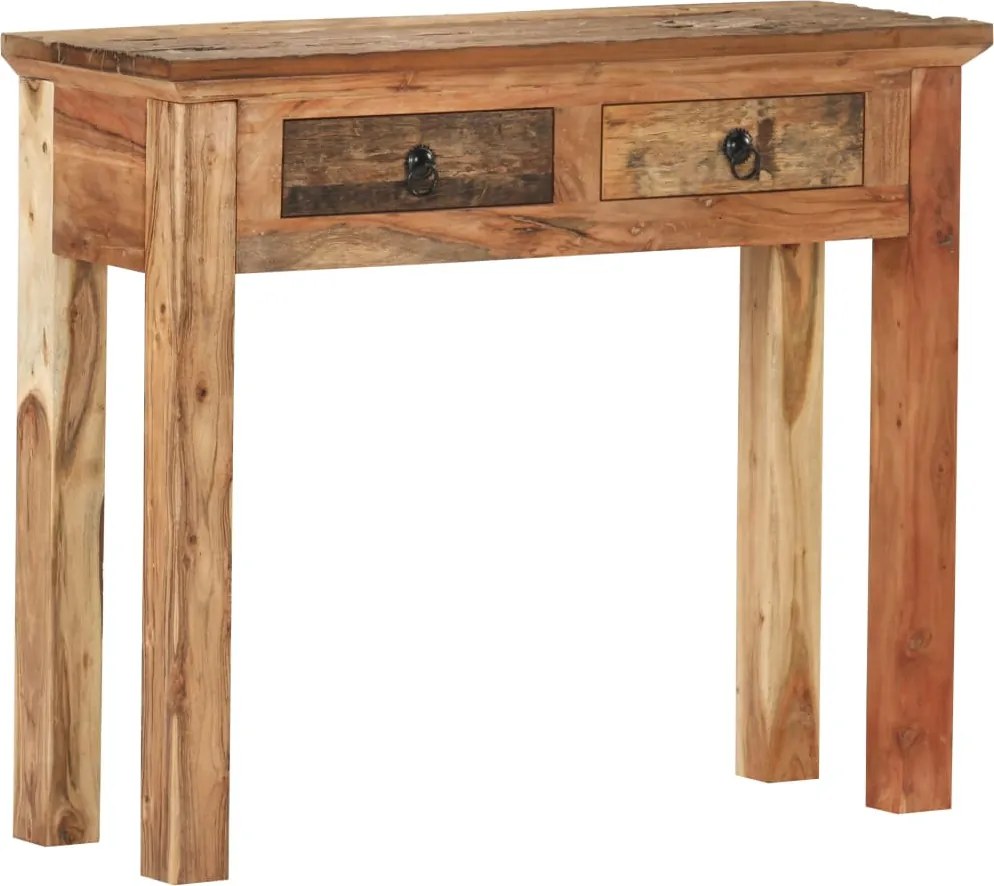 vidaXL tömör akácfa és újrahasznosított fa tálalóasztal 90,5x30x75 cm