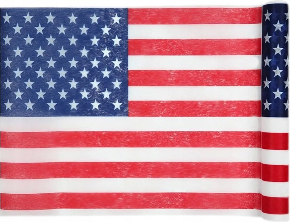 Asztalterítő Usa zászló Amerika nem szőtt poliészter 30cm x 5m Santex