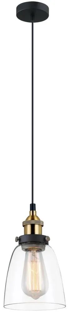 ITALUX MDM-2563/1 GD+CL - Csillár zsinóron FRANCIS 1xE27/40W/230V fekete/arany