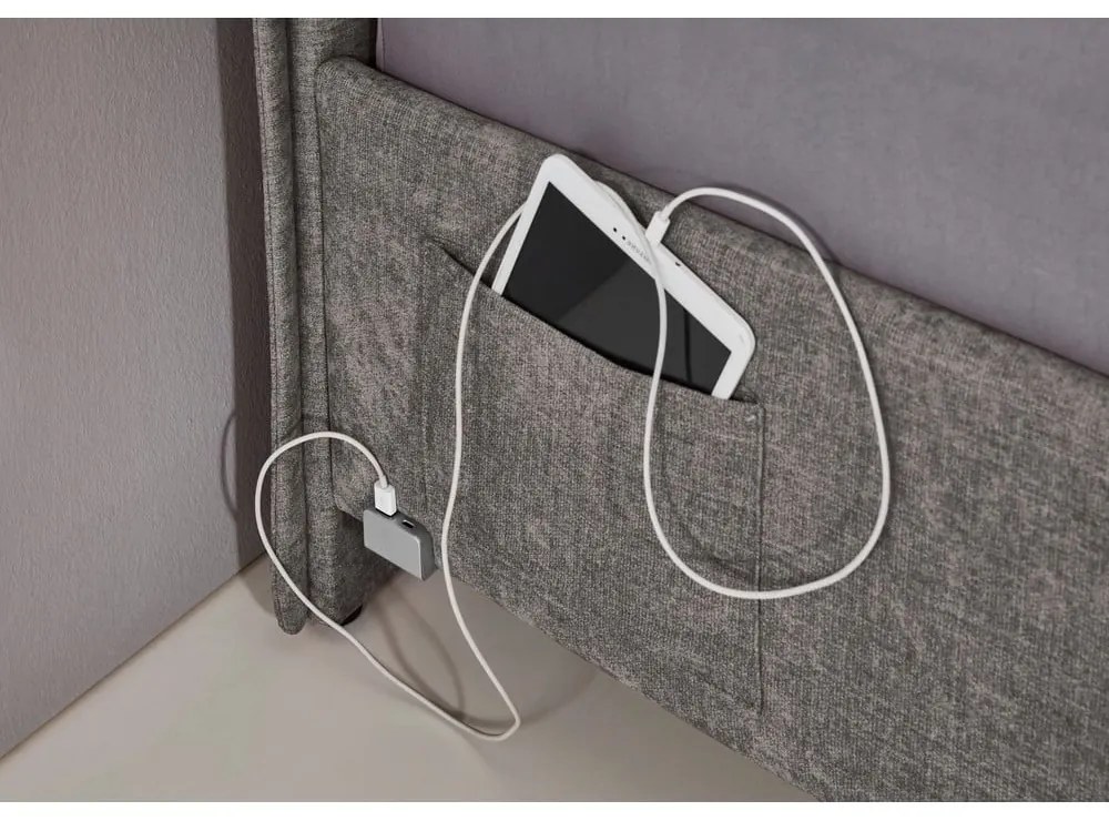 Szürke kárpitozott gyerekágy ágyrács nélkül 90x200 cm Fun – Meise Möbel