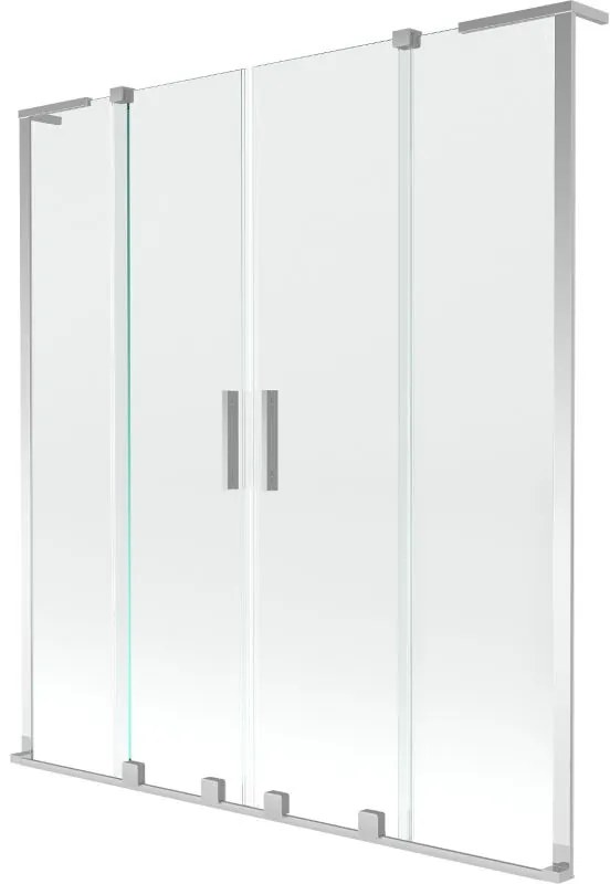 Mexen Velar L Duo, 2 szárnyas eltolható kádparaván 140 x 150 cm, 8mm átlátszó üveg, króm, 896-140-003-02-01