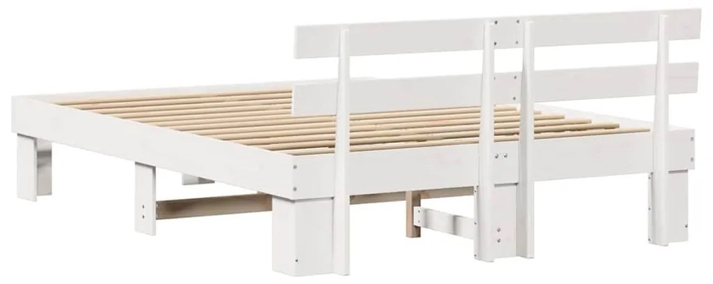 Ágykeret fejtámlával Fehér 160 x 200 cm