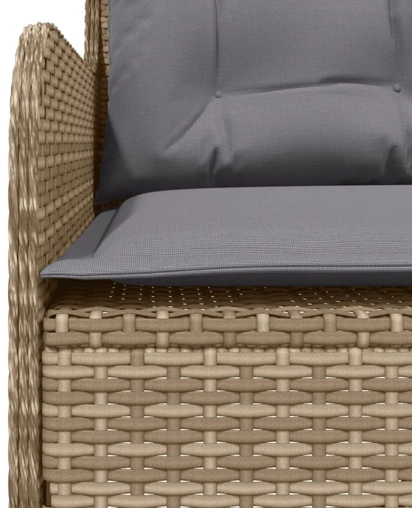 vidaXL 2 részes bézs polyrattan kerti ülőgarnitúra párnákkal