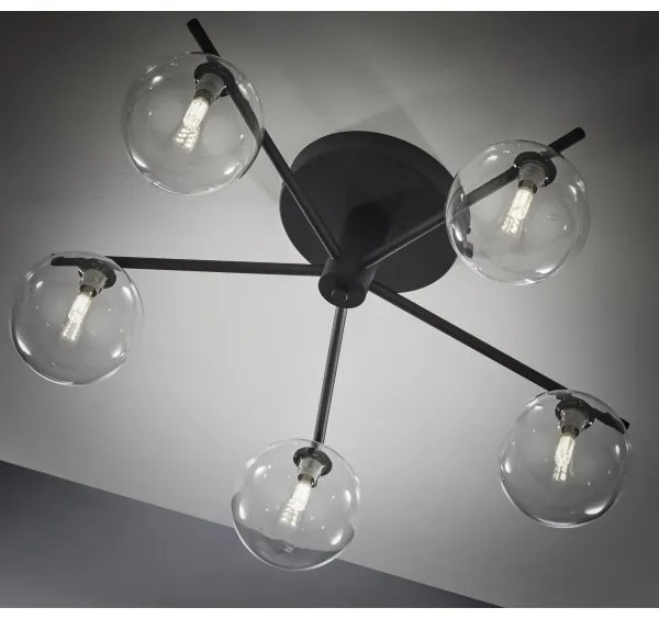 Jupiter 2046 - Felületre szerelhető csillár PRATO 5xG9/10W/230V fekete/átlátszó