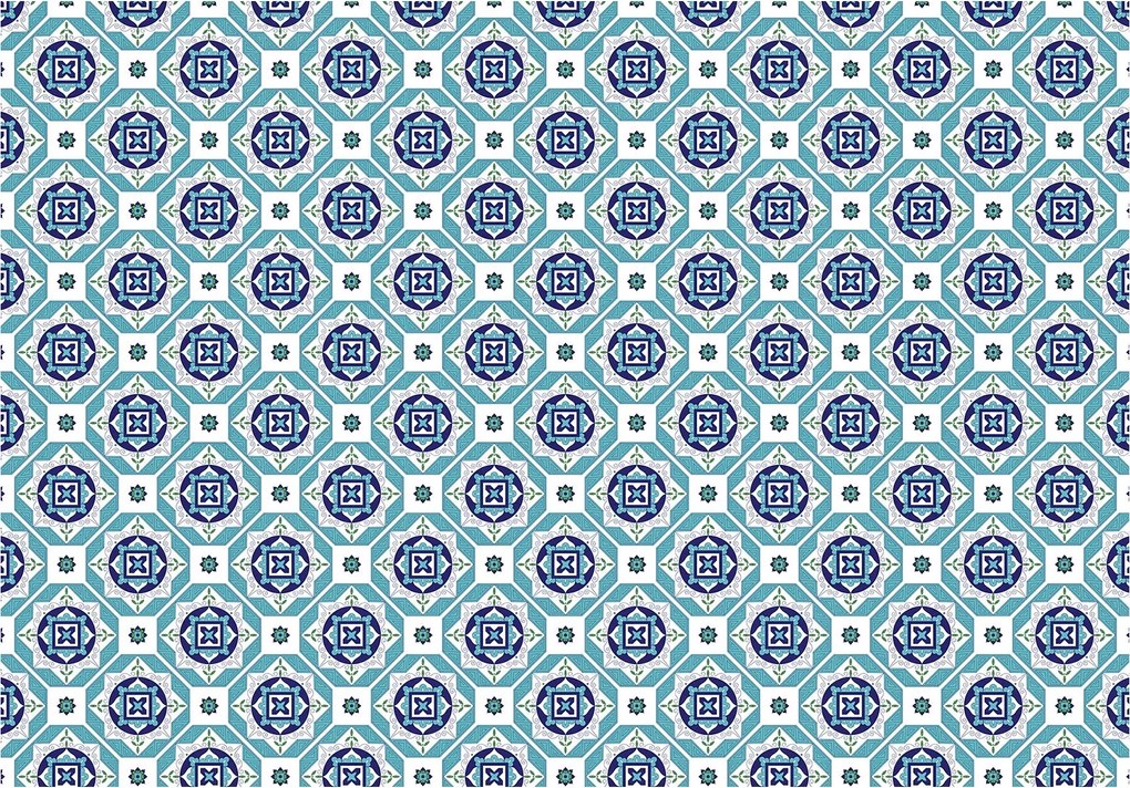 Fotótapéta Kék geometria absztrakt 254x184 geometrikus minta +ragasztó