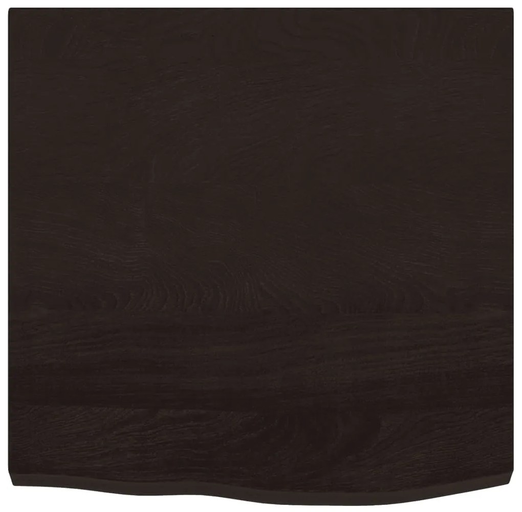 sötétbarna kezelt tömör tölgyfa fali polc 60x60x(2-4) cm