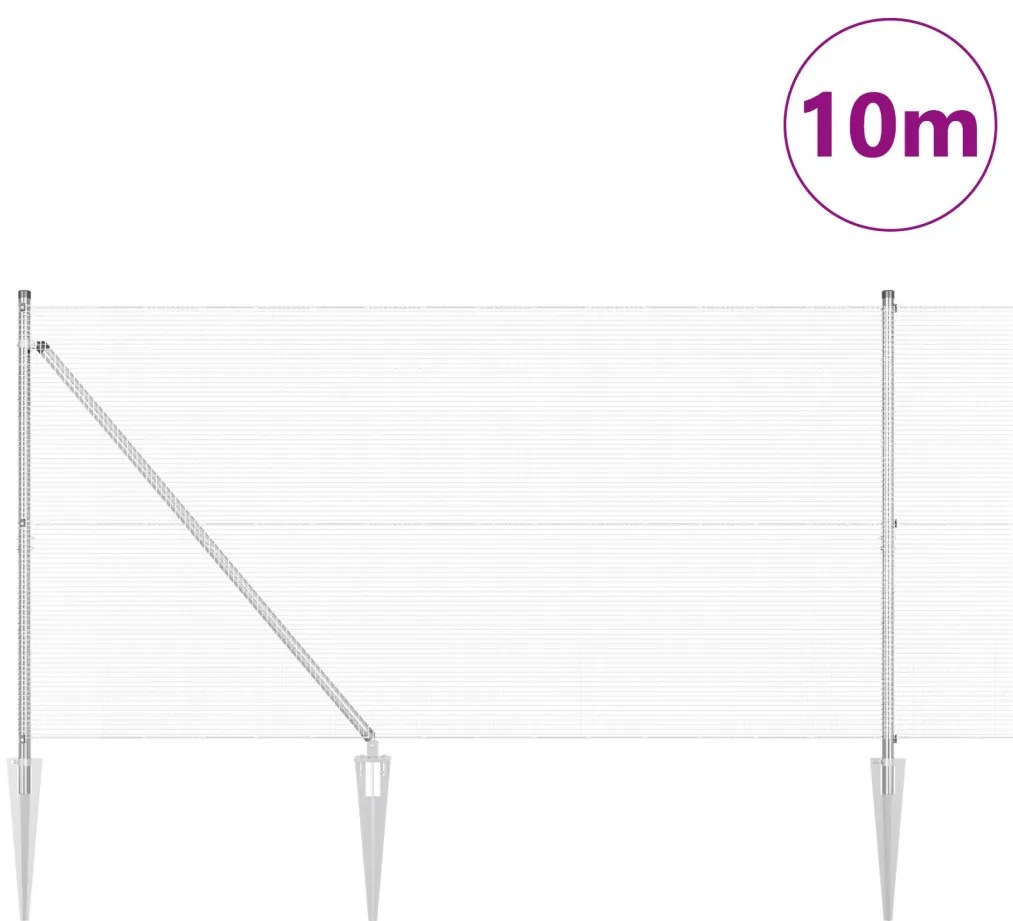 Horganyzott Drótkerítés 7 szegecses poszttal 1.2x10 m Horganyzott acél