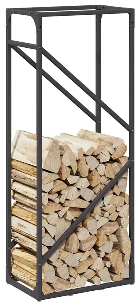 fekete hidegen hengerelt acél tűzifatároló 40x25x100 cm