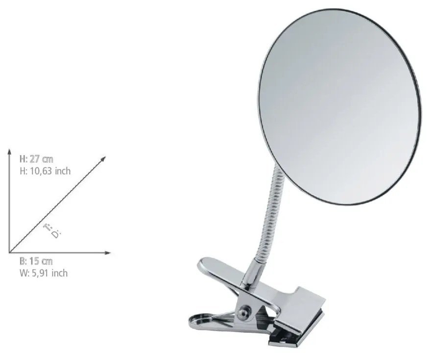 Kozmetikai nagyítós tükör (ötszörös) ø 15 cm Clip – Wenko