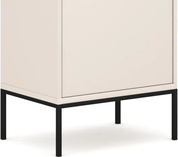 Komód 2 ajtós kasmír színben fekete elemekkel fekete fogantyúkkal – MAGGIORE MA04