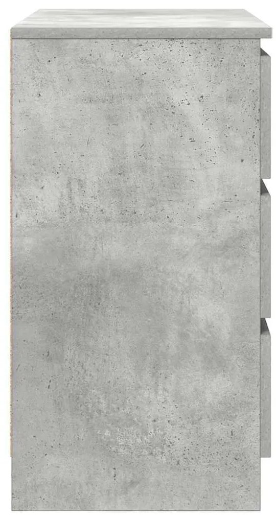 betonszürke szerelt fa tálalószekrény fiókos 71x35x65 cm
