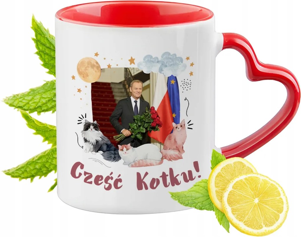 Tusk Piros, szív alakú füllel Ajándék