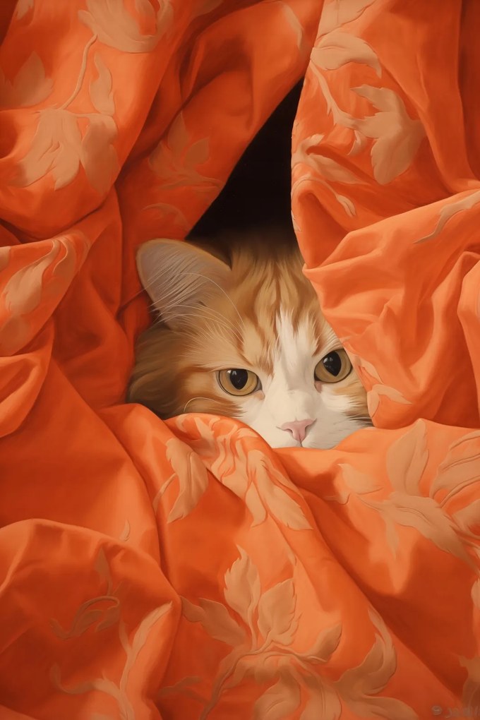 Poszter 30x45cm Rejtett macska