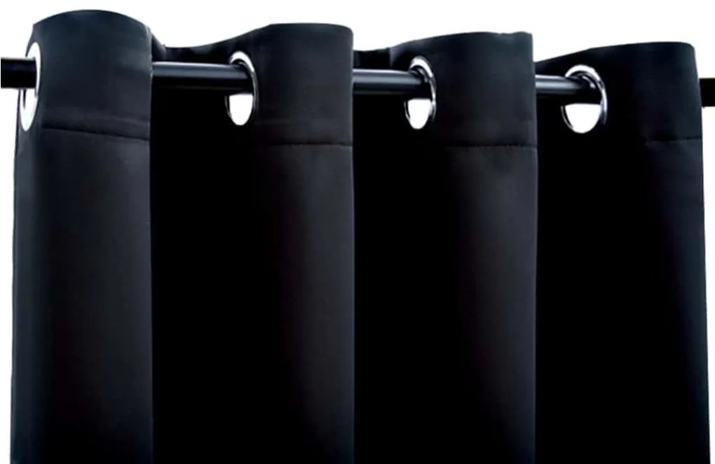 vidaXL 2 db fekete sötétítőfüggöny fémgyűrűkkel 140 x 175 cm