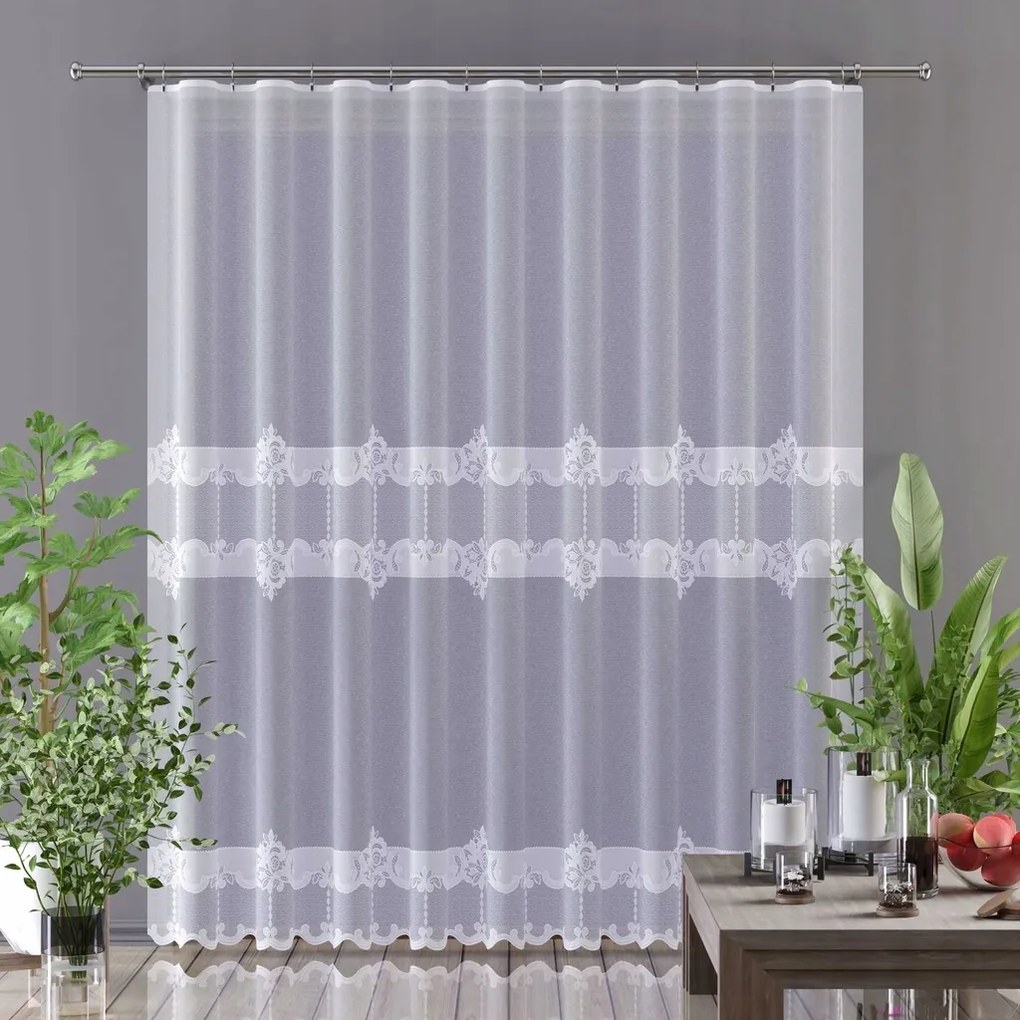 Mg Függöny 648/220 Fehér 200x240cm Kész Szalaggal