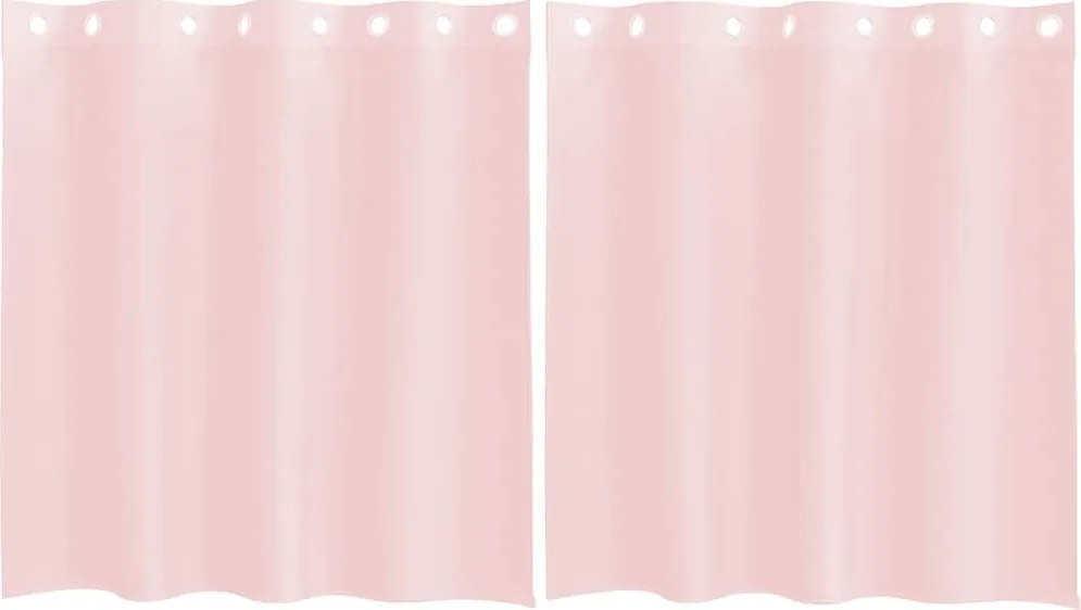 vidaXL 2 db világos rózsaszínű fátyolfüggönyök rojtokkal 140x140 cm