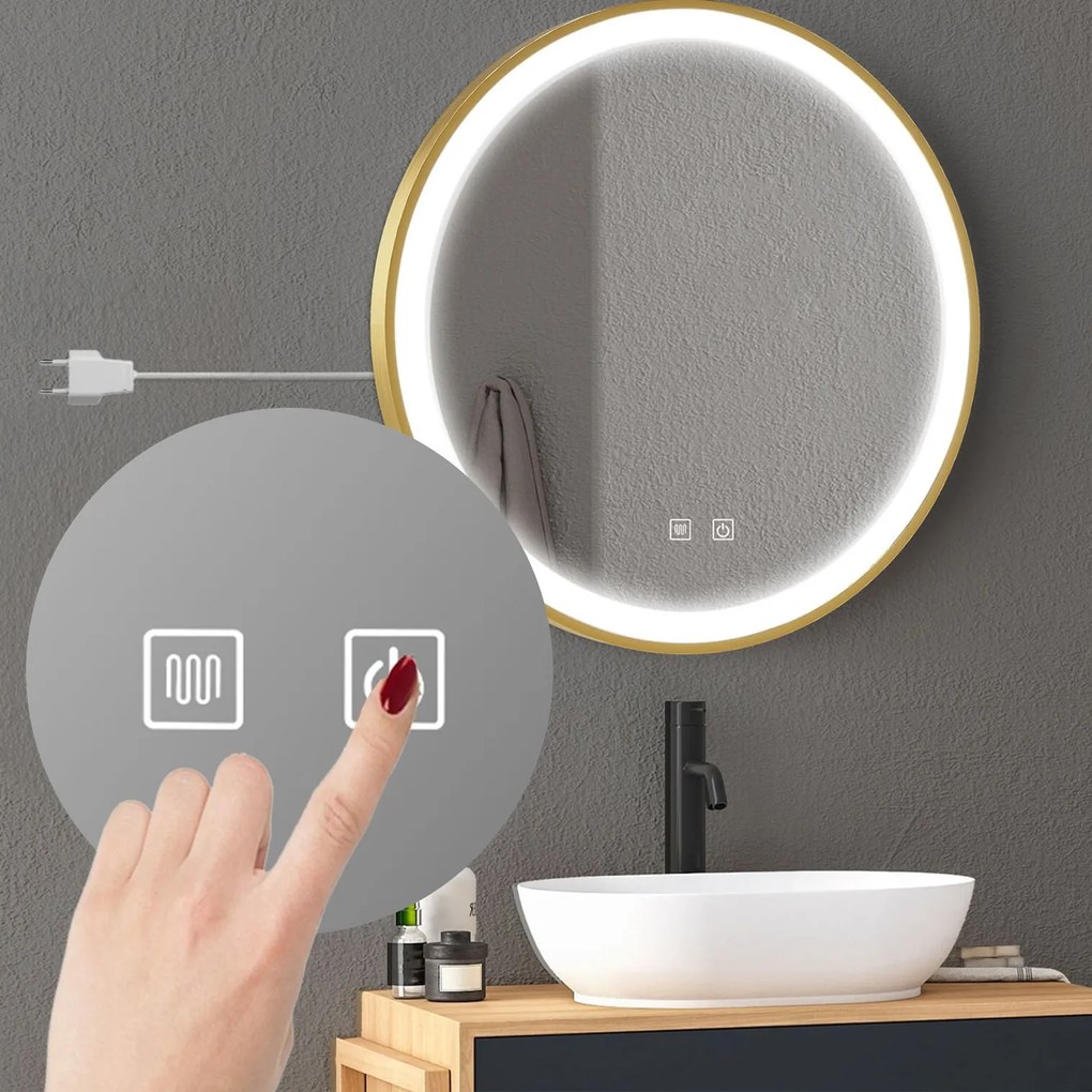 Rea, LED tükör 90cm arany kerettel MMJ, HOM-02504