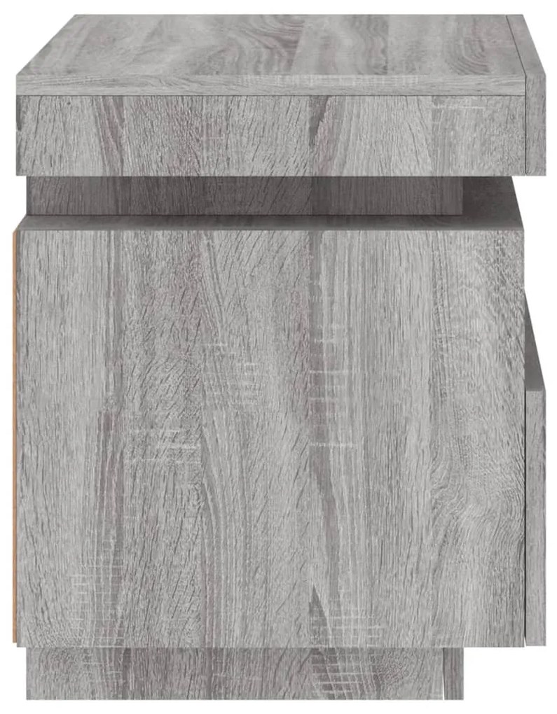 szürke sonoma éjjeliszekrény LED-világítással 40 x 39 x 48,5 cm