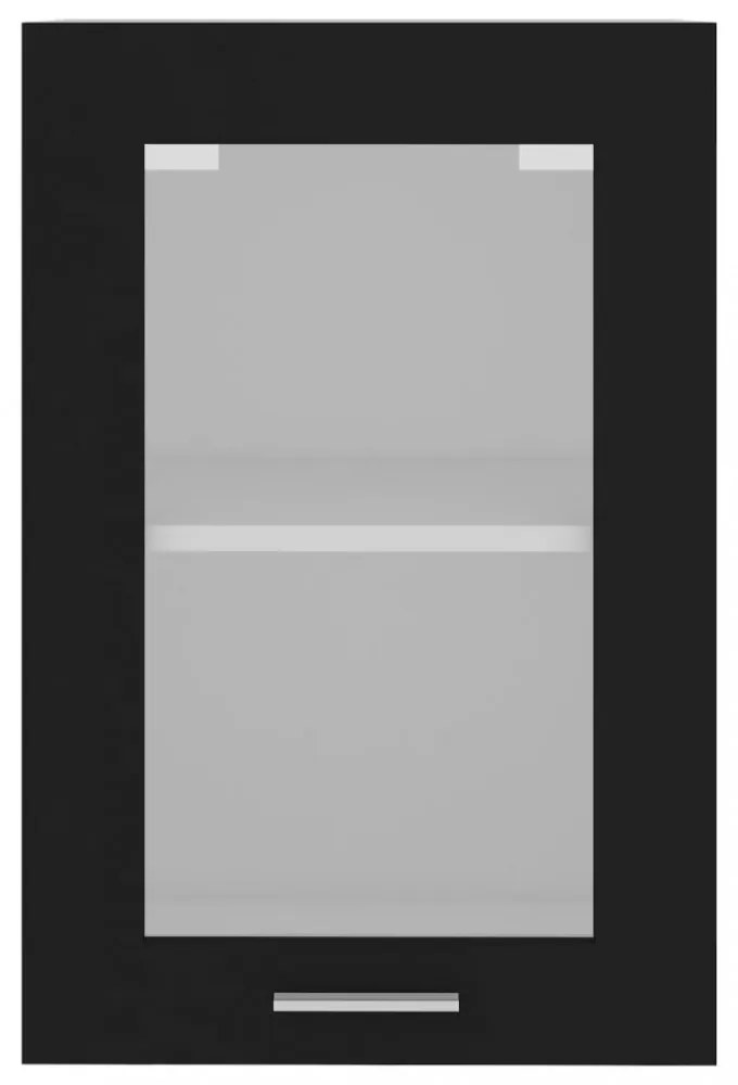 “Lyon” fekete szerelt fa függő üvegszekrény 40 x 31 x 60 cm