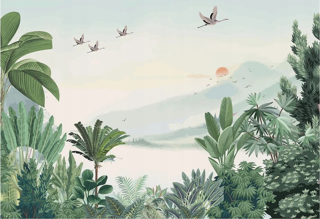 Fotótapéta Fali tapéta Hálószoba Nappali Trópusi oázis 152x104 Ragasztó