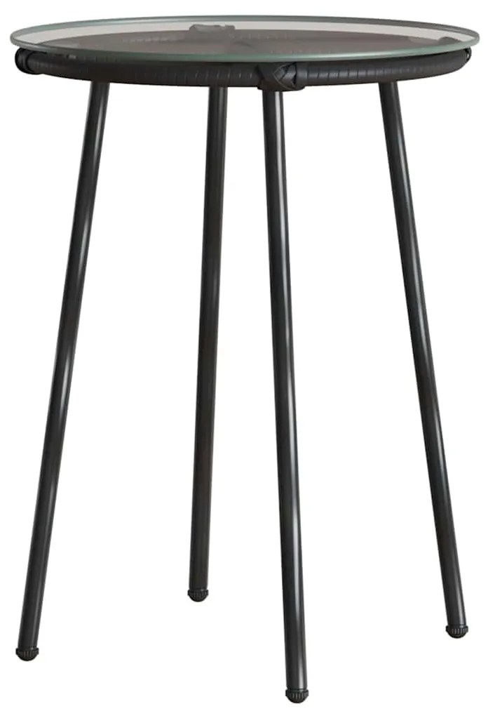 Kert étkező szett 3 pcs Barna Fekete Krém Poli rattan és acél