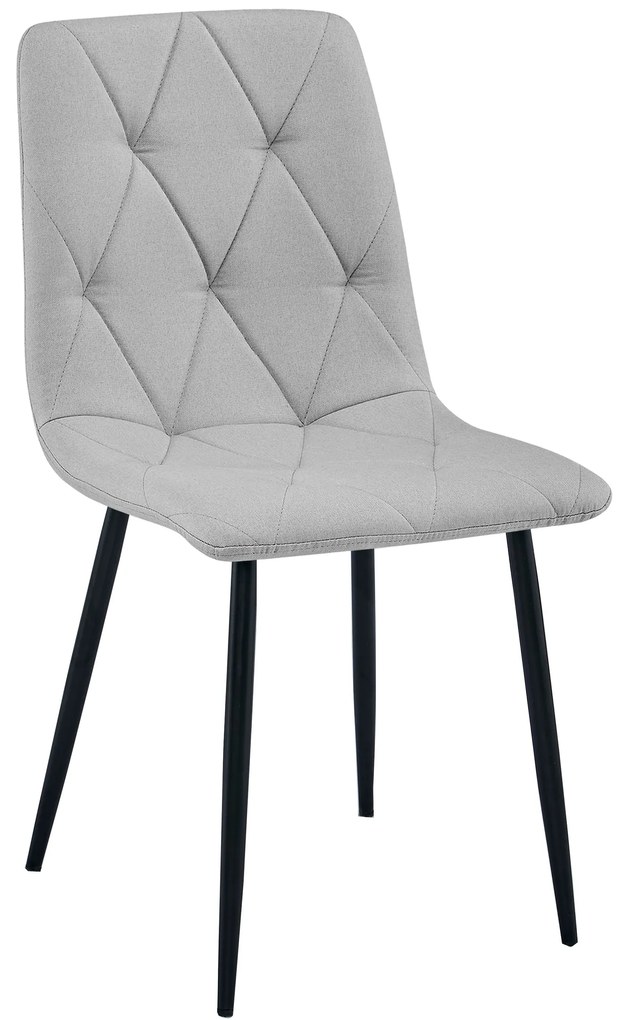 Világosszürke étkezőszék LIBRA fekete lábakkal
