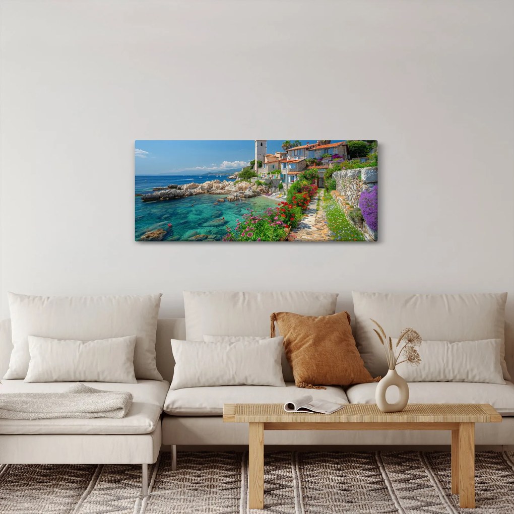 Kép - Festői tengerparti falu (120x50 cm)