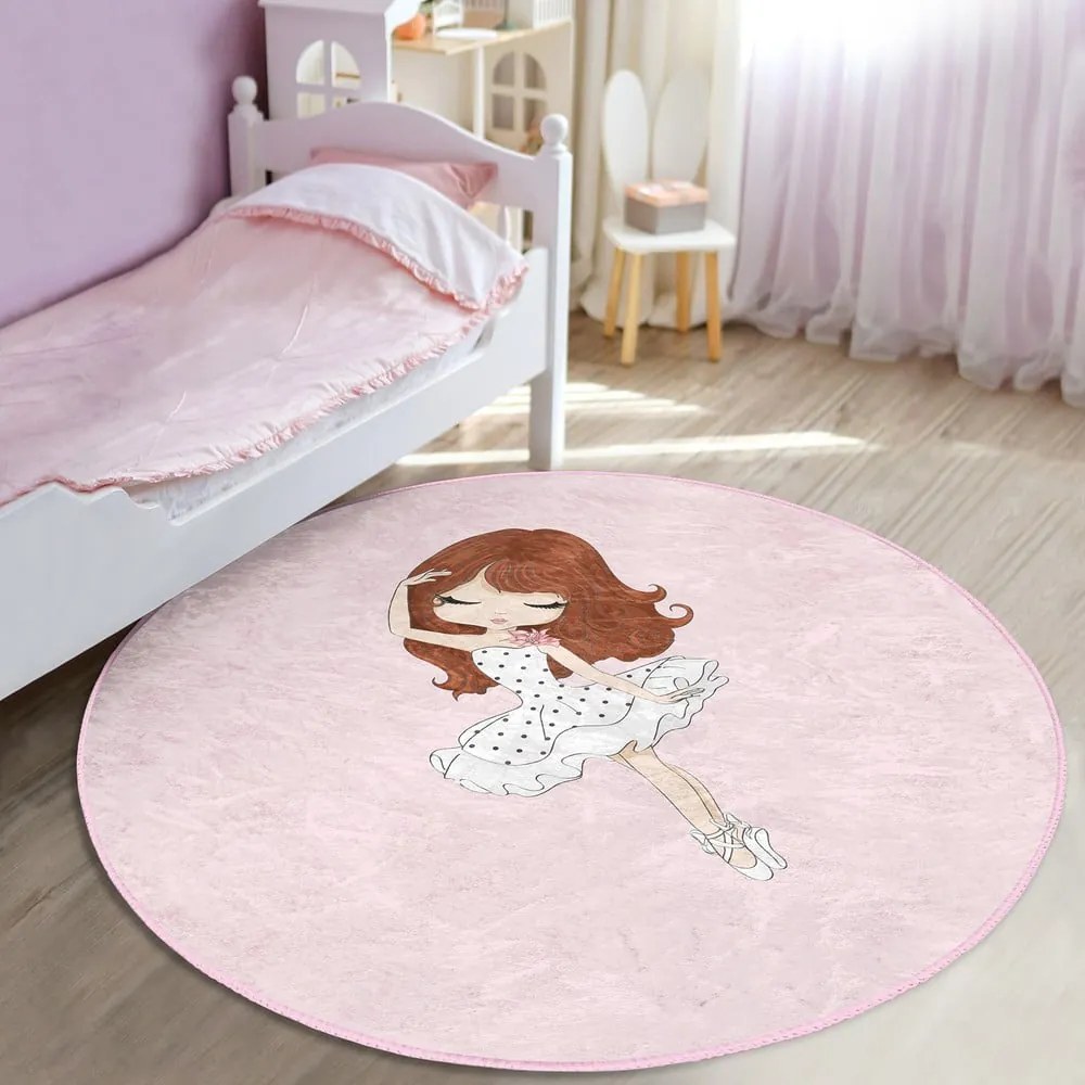 Rózsaszín gyerek szőnyeg ø 80 cm Comfort – Mila Home