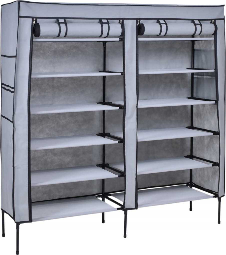 Cipősszekrény Textil Összecsukható Könyvespolc Állvány Polc Rendszerező Gardróbszekrény